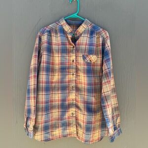 Vintage Plaid Womens Long Sleeve Shirt with Union Workers Tag Size LG